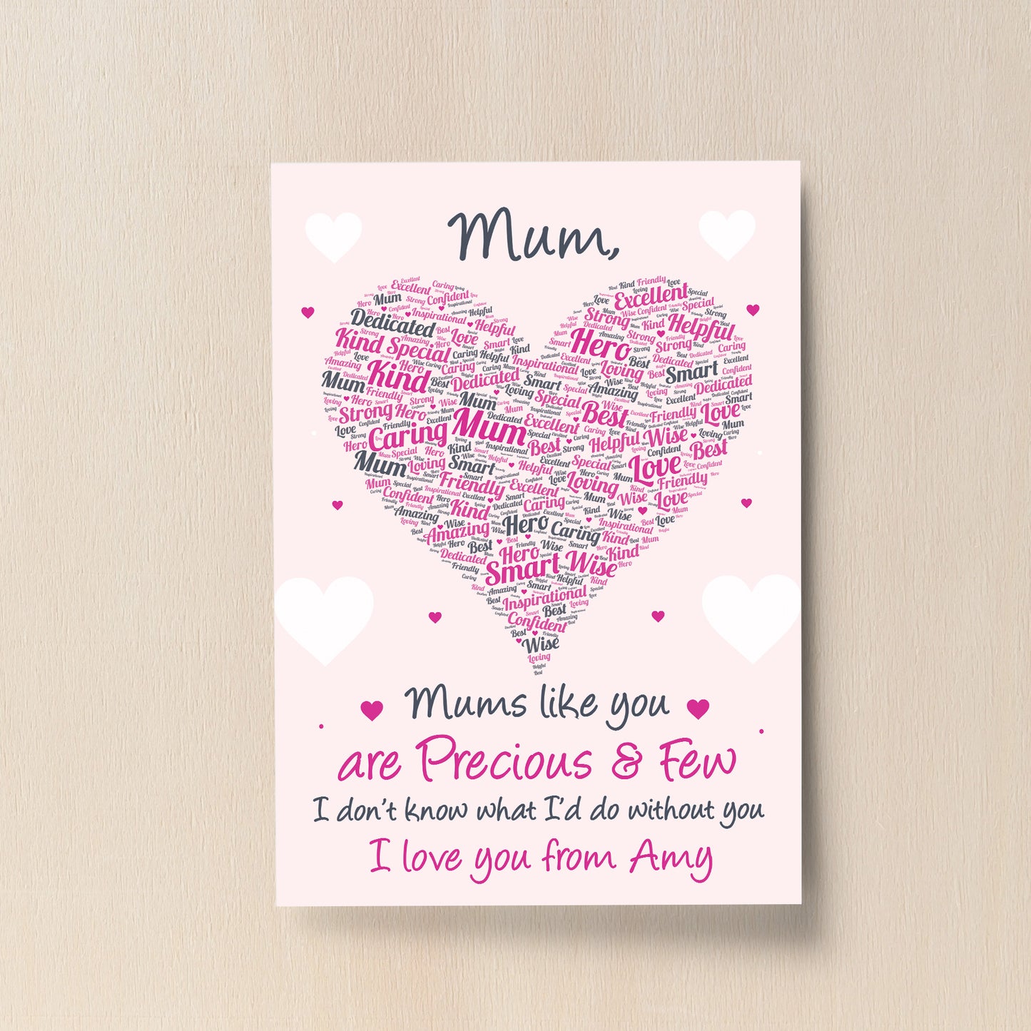 Mum Gift Poem Word Art Print Birthday Mothers Day Gift