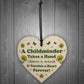 Special Childminder Gift Wood Hanging Heart Thank You Teacher