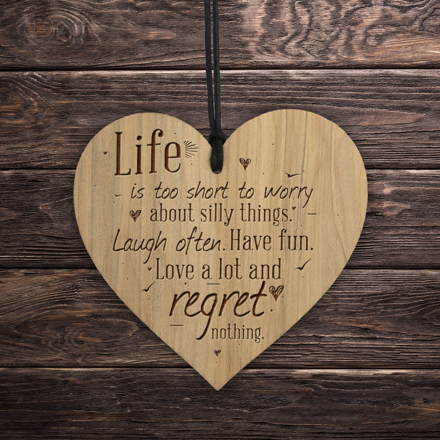 Friendship Gifts For Women Hanging Wood Heart Inspirational