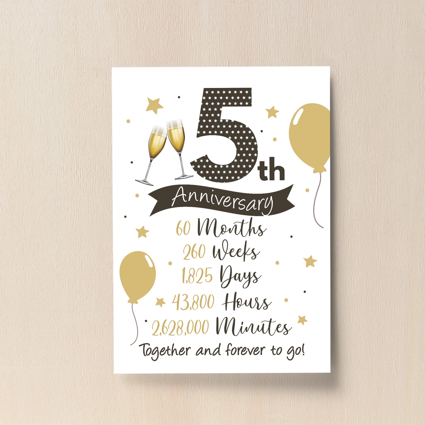 5th Wedding Anniversary Gift Print Mr & Mrs Anniversary Gifts