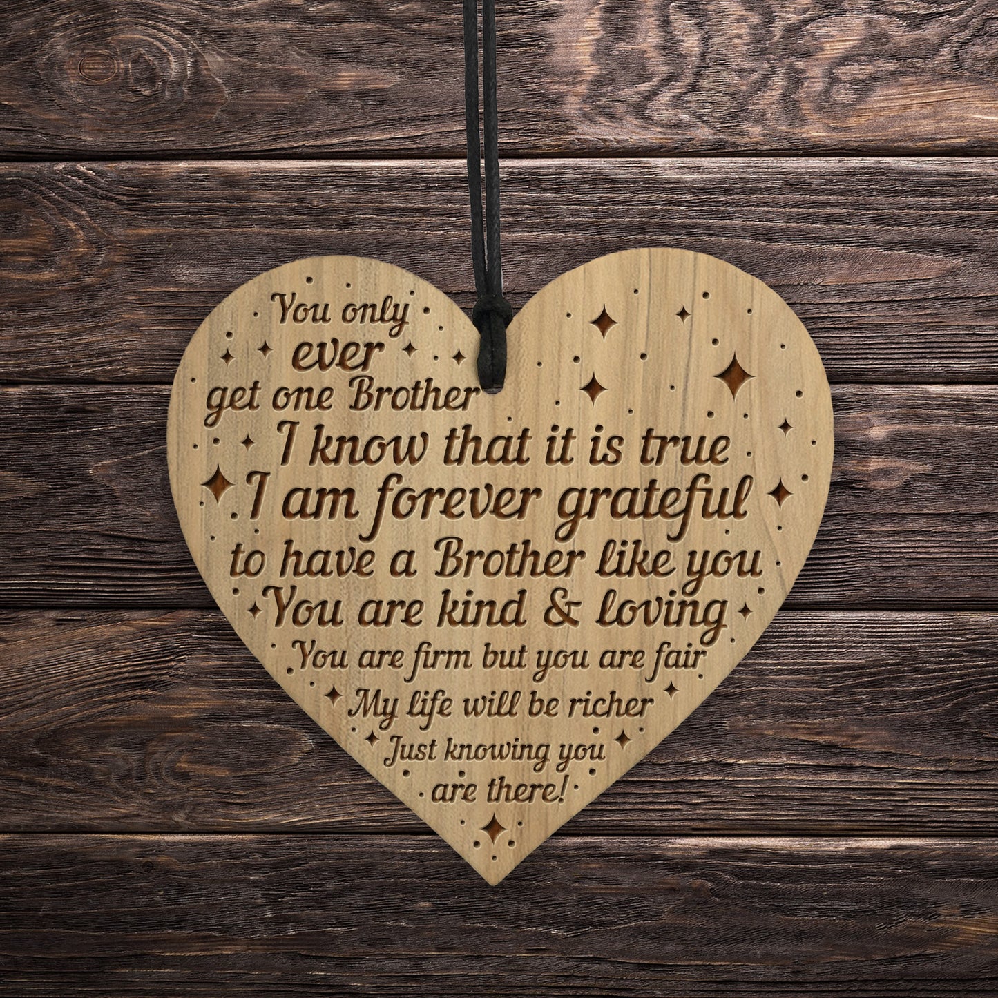 Brother Plaque Engraved Heart Birthday Christmas Gift