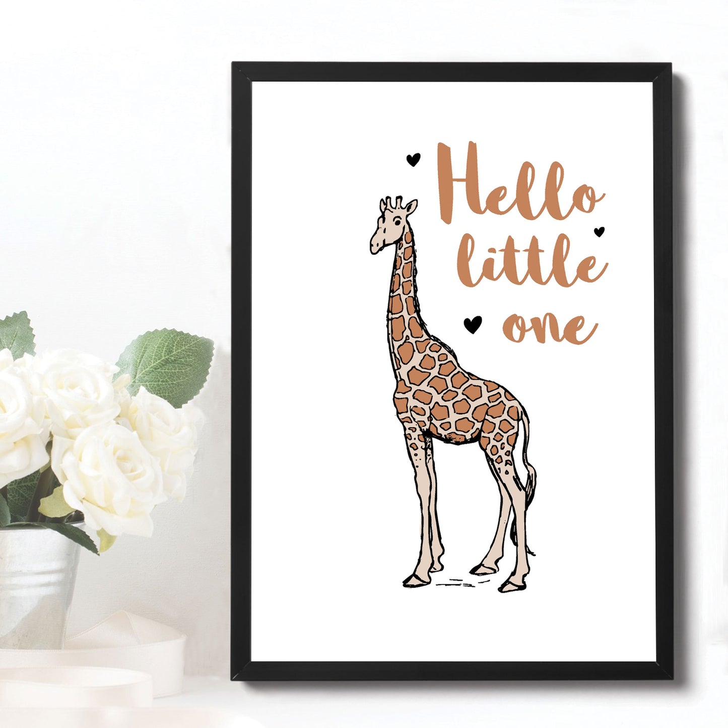 Safari Animal Framed Nursery Print / Baby Boy Girl Nursery Room