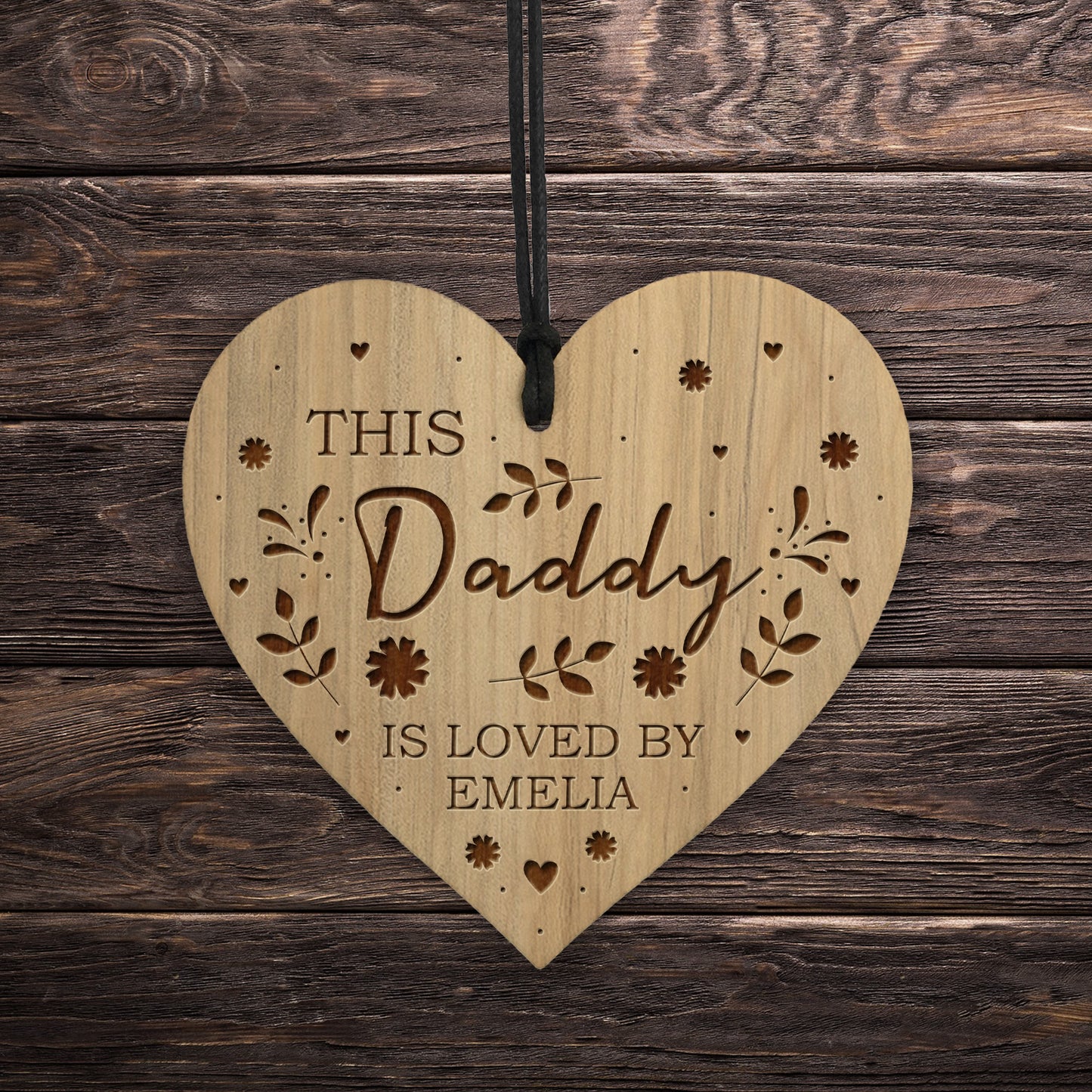 Daddy Gifts For Birthday Christmas Personalised Engraved Heart