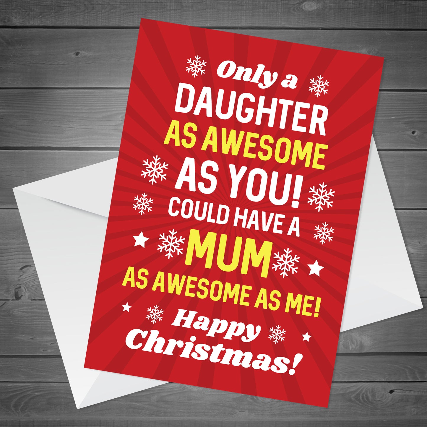 Funny Daughter Christmas Card From Mum Cheeky Humour Card