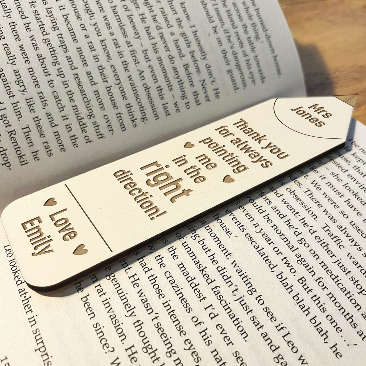 Wooden Bookmark Thank You Gift For Teacher School Nursery