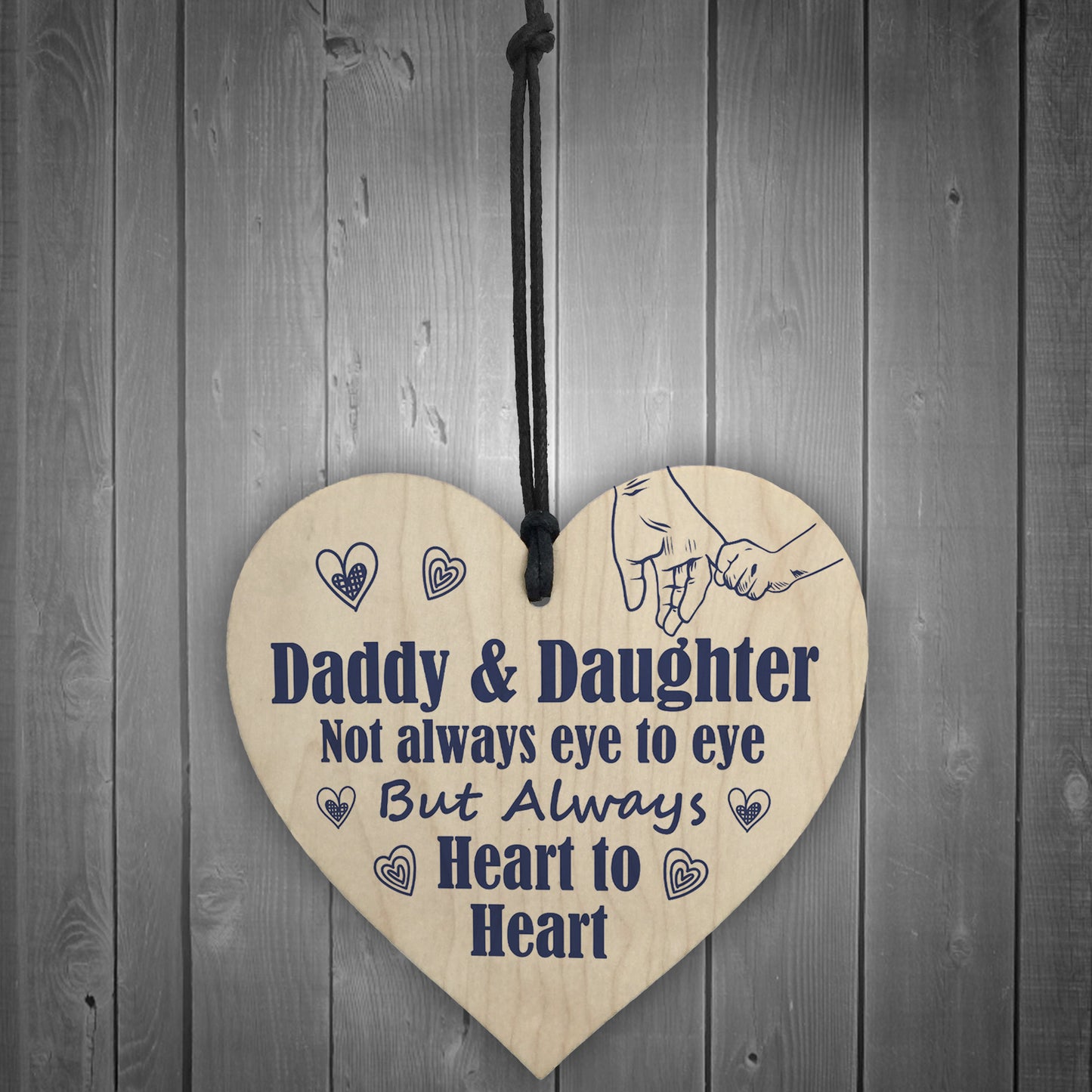 Daddy And Daughter Wooden Heart Gifts For Birthday Christmas