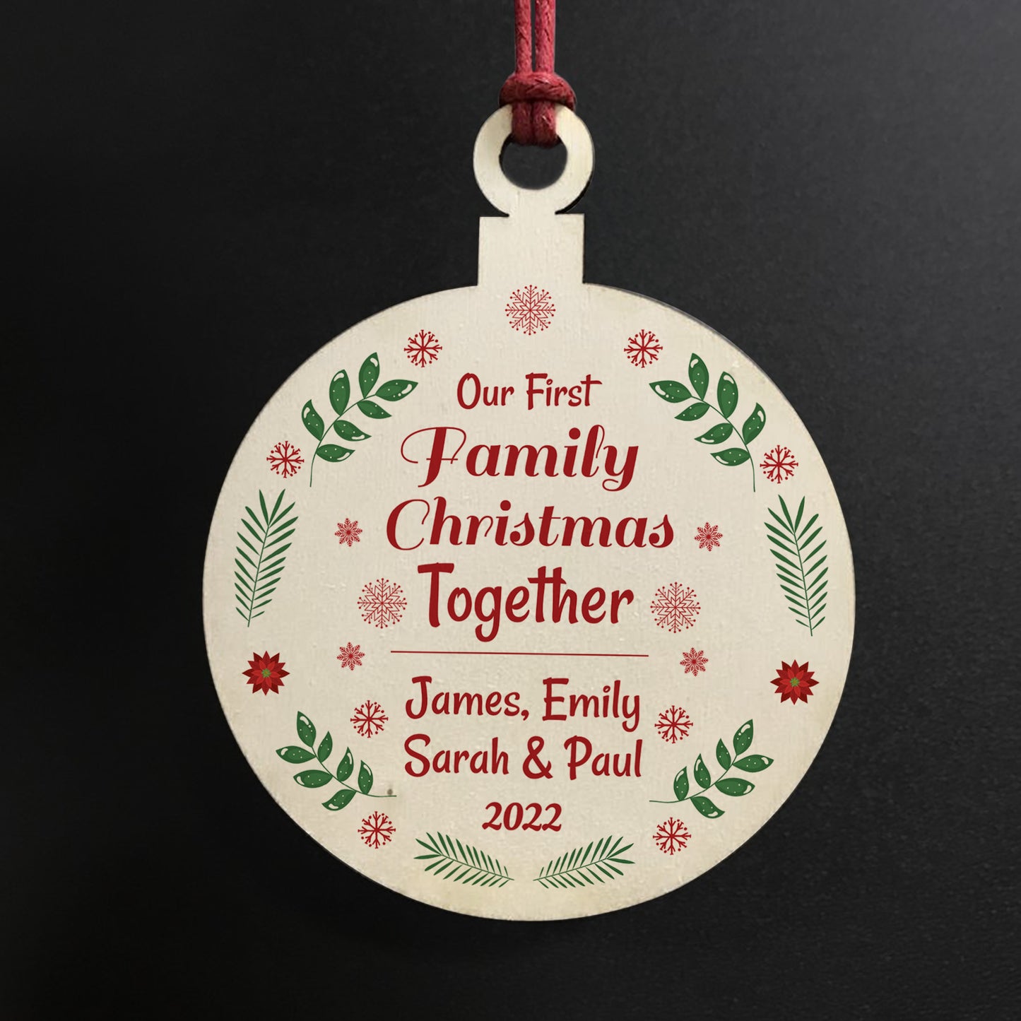 Personalised Bauble Family Christmas Decoration Gift For Family