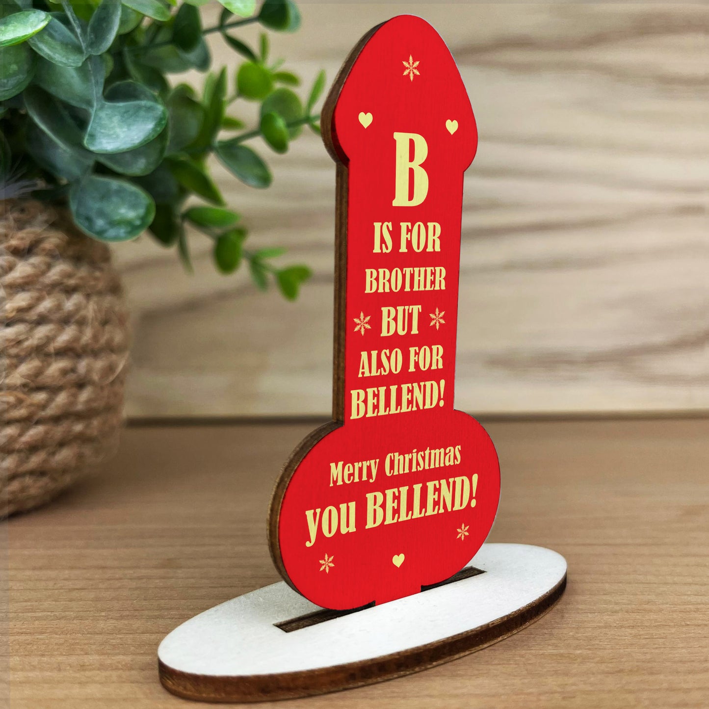 Funny RUDE Brother Gift For Christmas Wooden Plaque Funny Gift