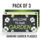Pack of 3 Hanging Garden Plaques For Garden Shed Summer House