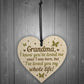 Grandma Birthday Christmas Card Gift Wooden Heart Keepsake