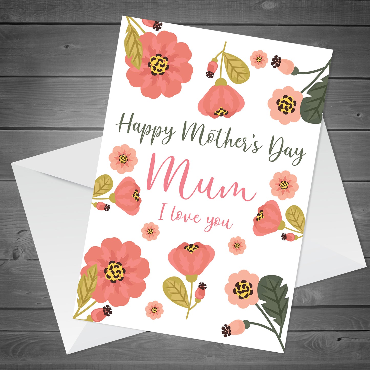 Mothers Day Card Floral Design A6 Card For Mum From Daughter