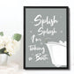 Bathroom Prints Framed Bathroom Sign Bathroom Decor Grey