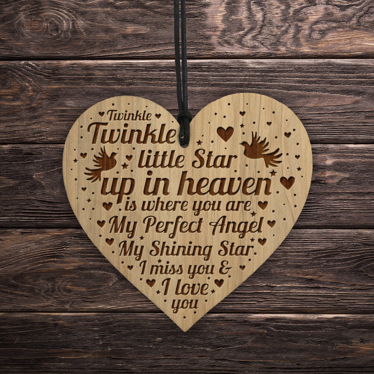 Memorial Wooden Sign Hanging Wall Plaque Christmas Tree