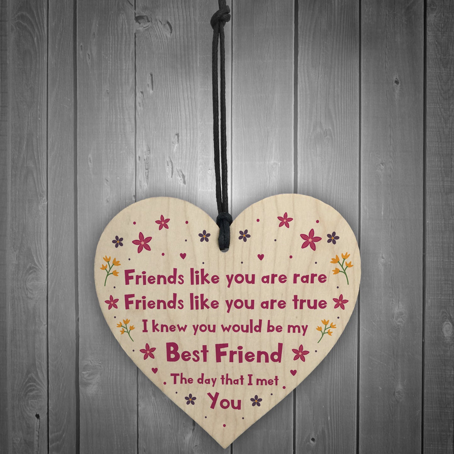 Best Friend Keepsake Gift Novelty Wood Heart Christmas Birthday