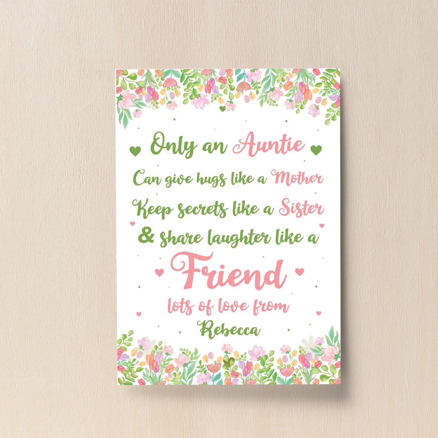 Auntie Print Christmas Birthday Gift Auntie From Niece Nephew