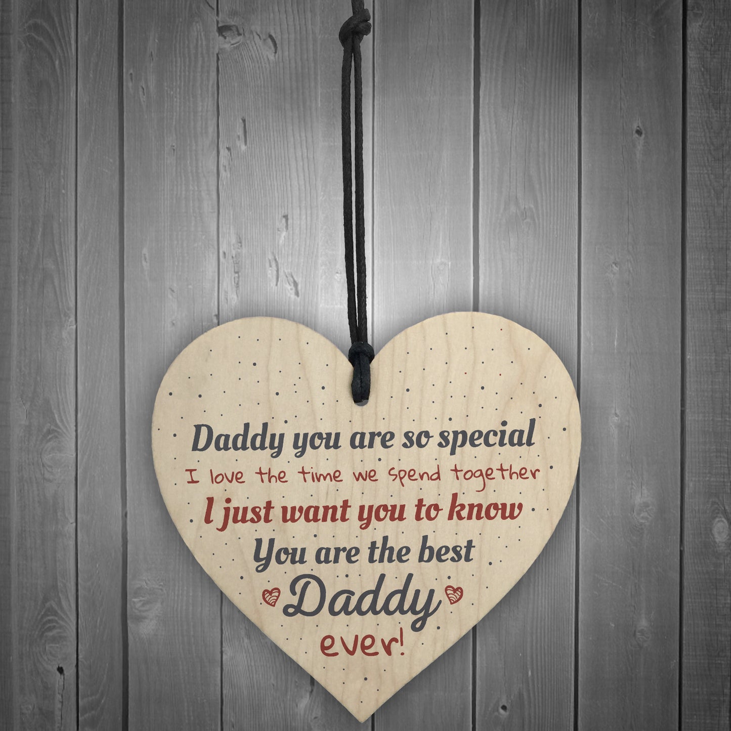 Best Daddy Ever Fathers Day Dad Gift Wooden Heart Sign Gift