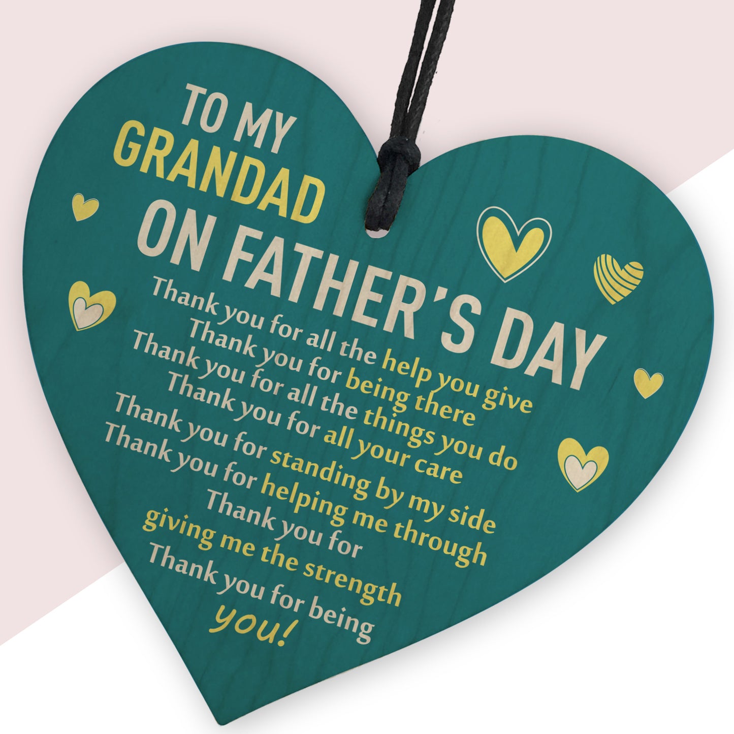 Fathers Day Thank You Gift For Grandad Wooden Heart Gifts