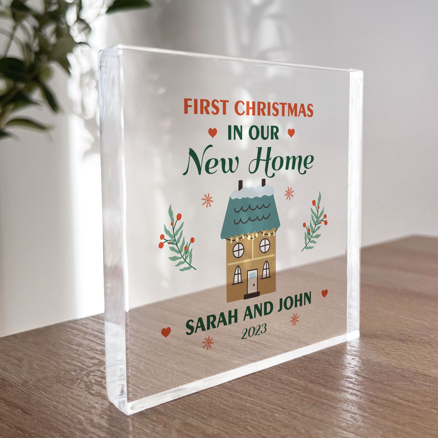 First Christmas In Our New Home Plaque Personalised Decoration