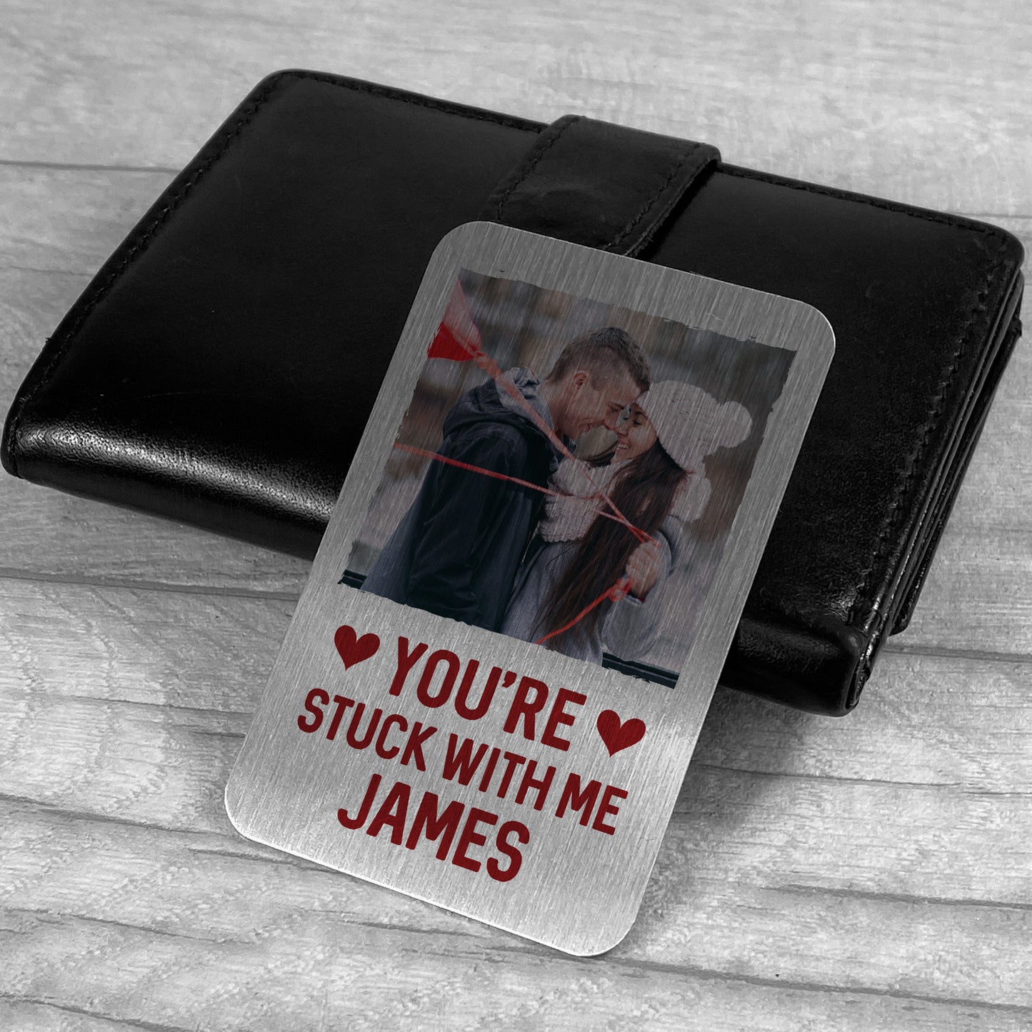 Personalised Gift For Boyfriend METAL Keepsake Photo Card
