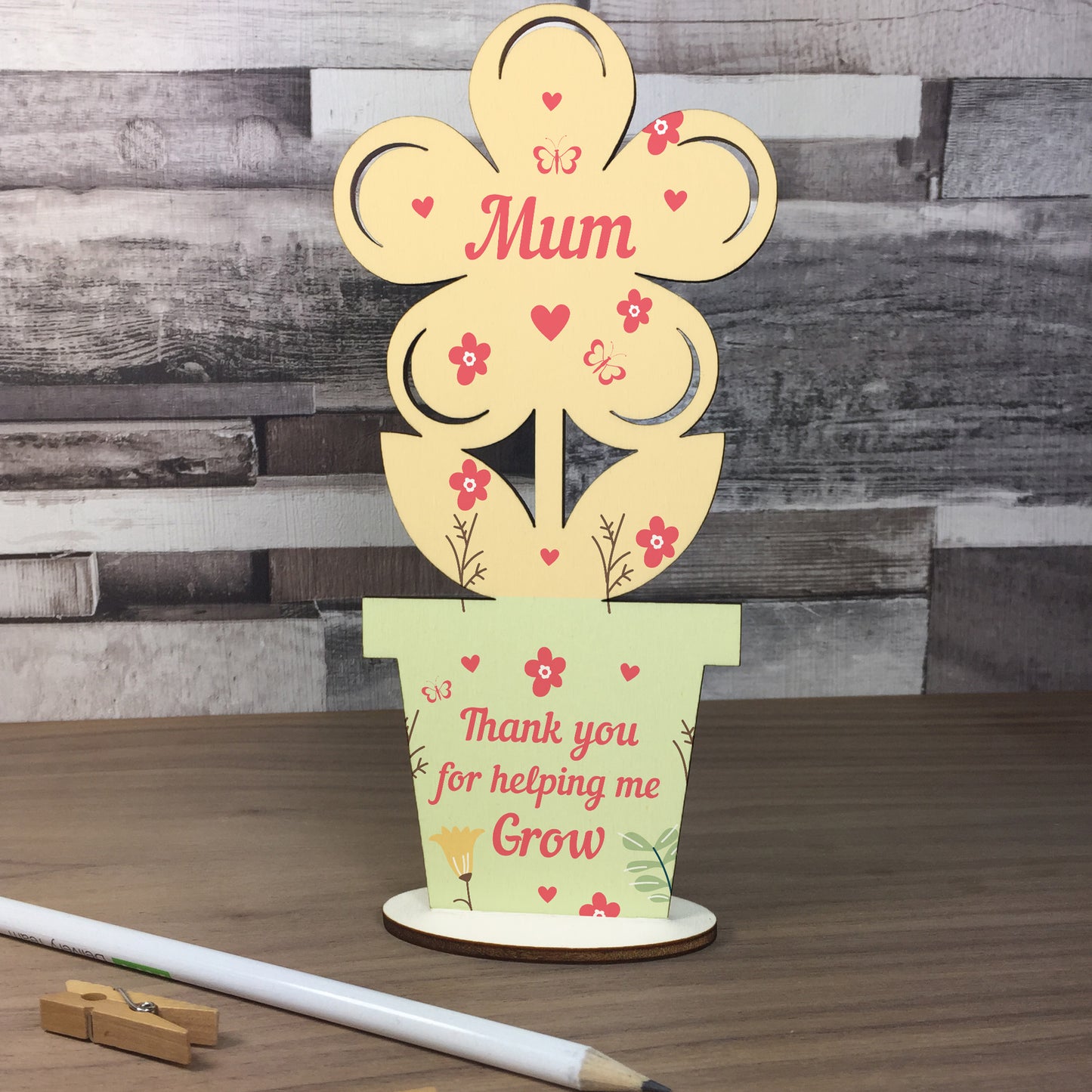Cute Mum Gift Mothers Day Gift Wood Flower Gift For Mum Birthday