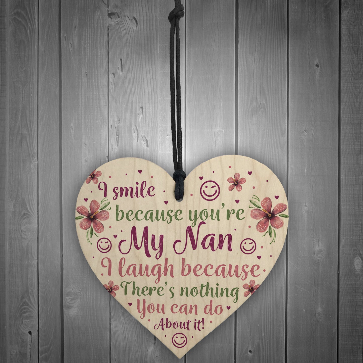 Funny NAN Gift Wooden Heart Mothers Day Gift For Nan Birthday