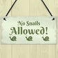 Funny Garden Sign Hanging Wall Door Plaque No Snails Allowed