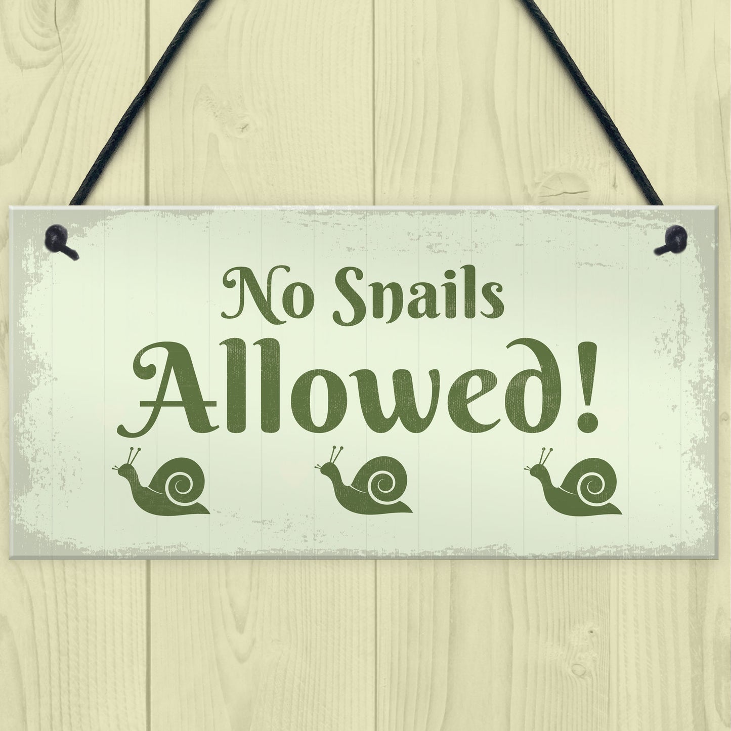 Funny Garden Sign Hanging Wall Door Plaque No Snails Allowed