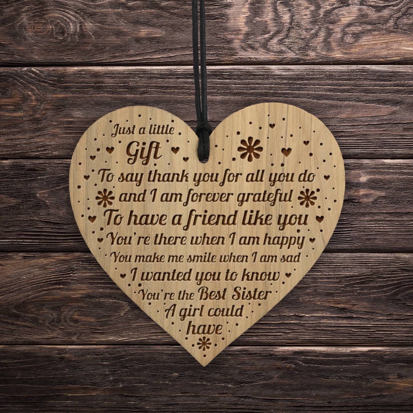 Best Friend Sister Gifts Engraved Heart Birthday Christmas Gift