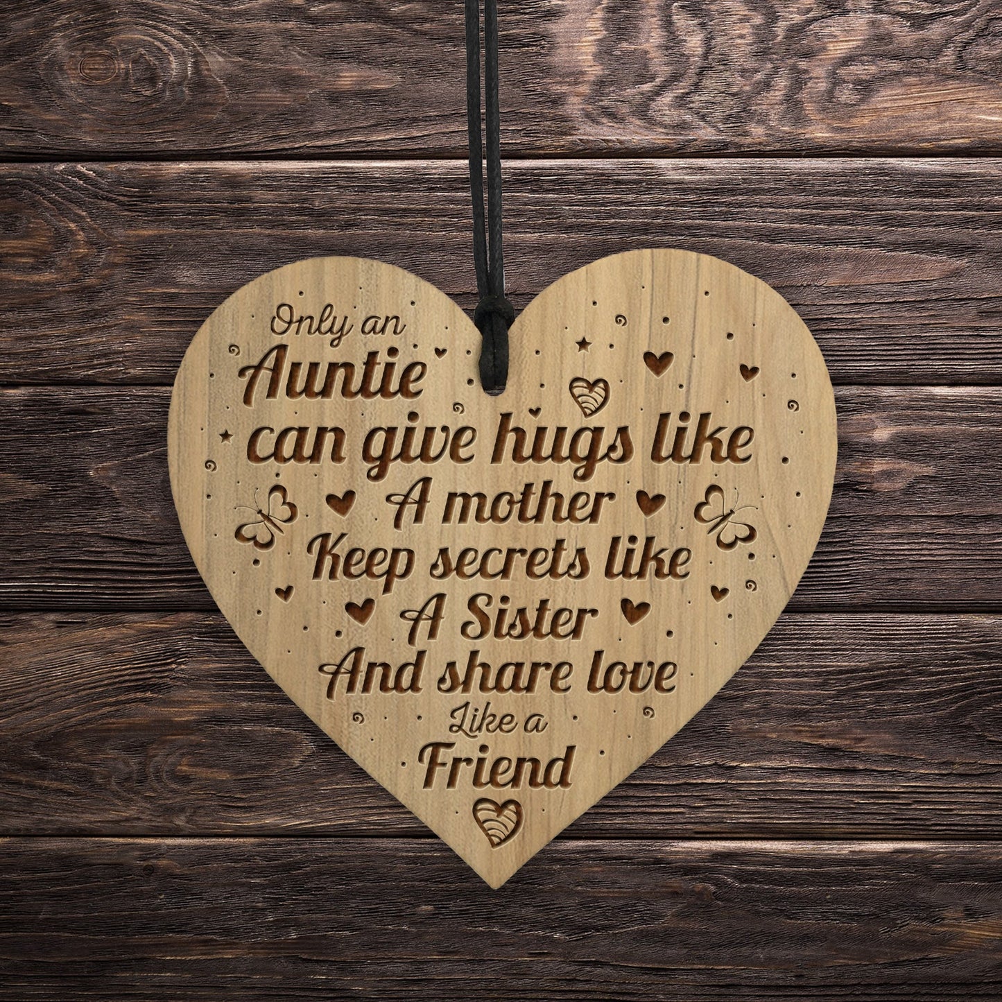 Auntie Birthday Christmas Gift From Niece Nephew Engraved Heart