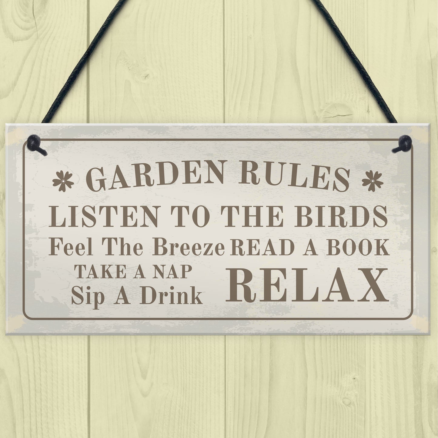 Hanging Garden Rules Sign For Garden Shed Wall Sign Home Decor