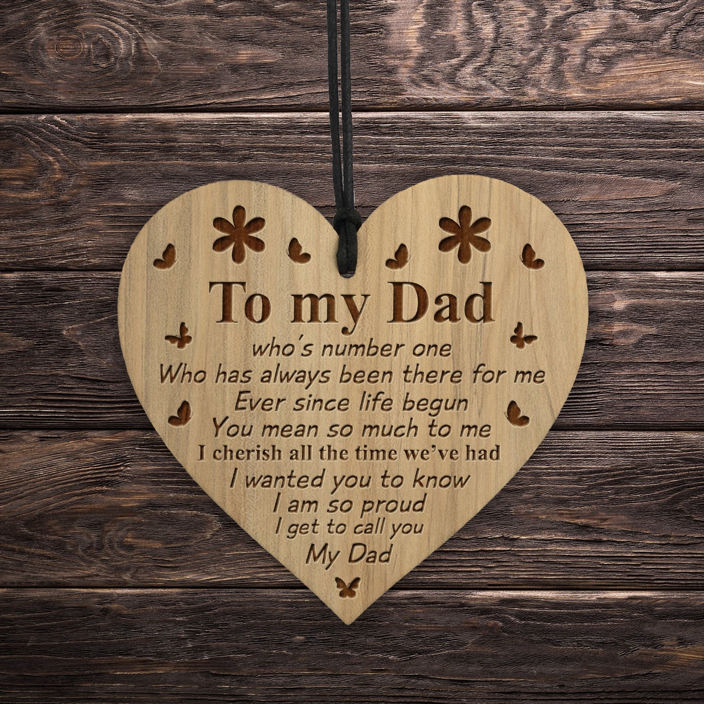 Novelty Gift For Dad For Birthday Christmas Engraved Heart Daddy