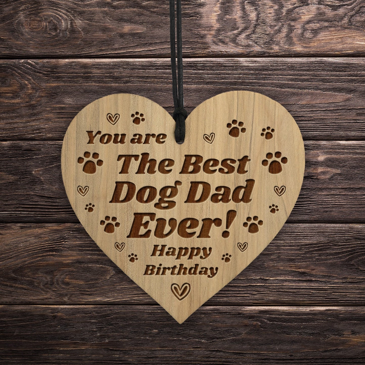Birthday Gift For Dog Dad Engraved Heart Dad Gift From Dog Pet