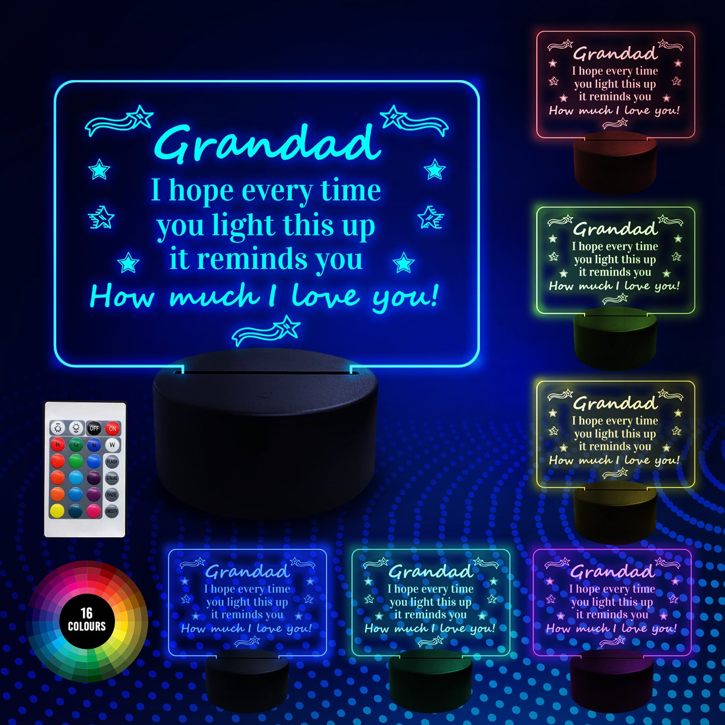 Grandad Gifts For Birthday Fathers Day Acrylic Light Keepsake