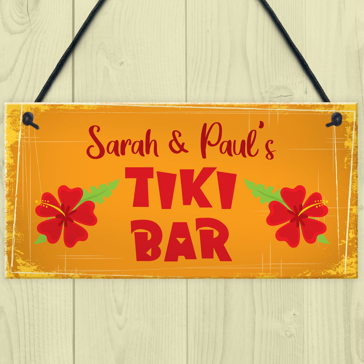 Novelty Tiki Bar Personalised Hanging Plaque Tropical Decor Gift