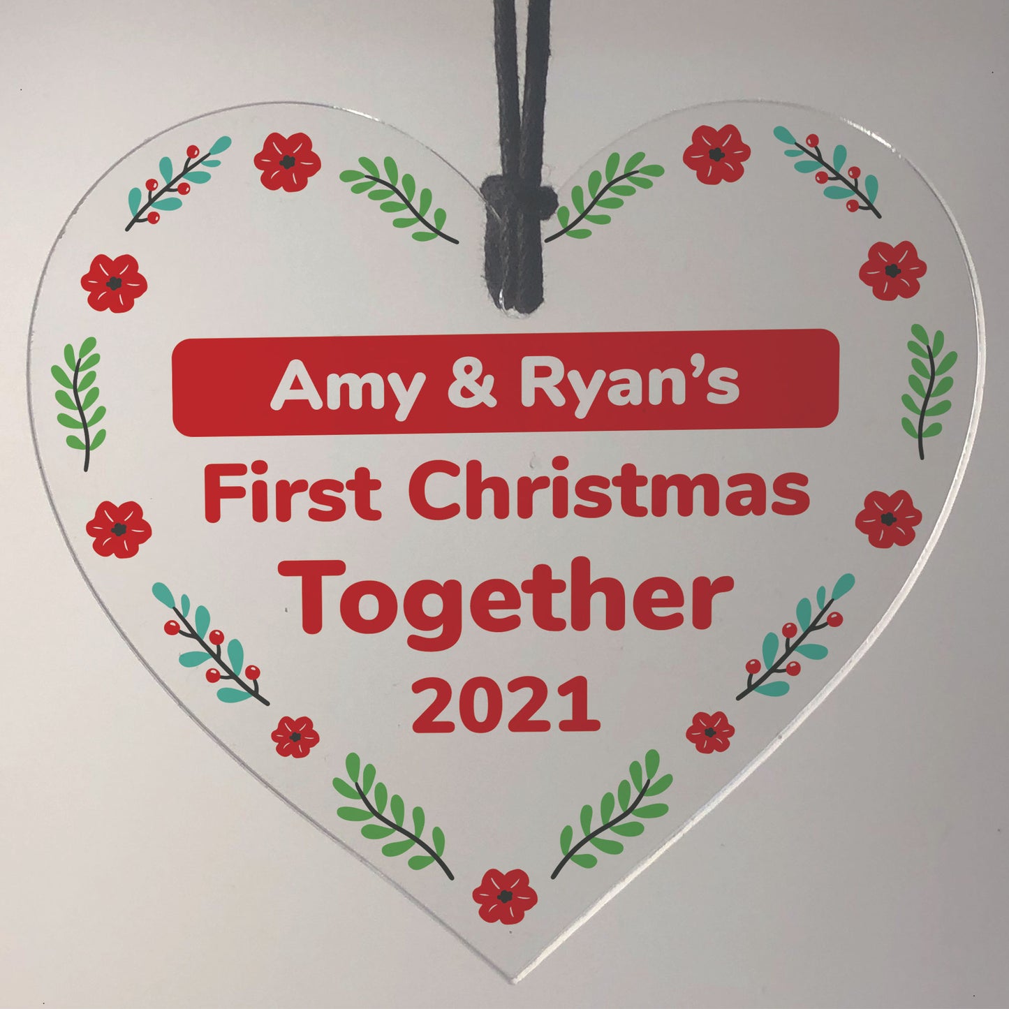 First Christmas Bauble For Couple Personalised Hanging Decor