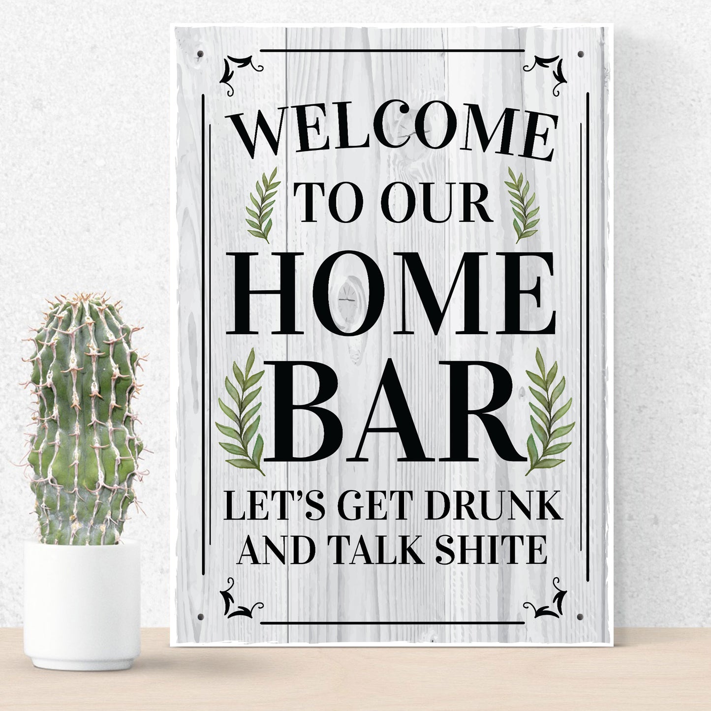 Funny Home Bar Sign Welcome Hanging Wall Plaque Gin Beer Vodka