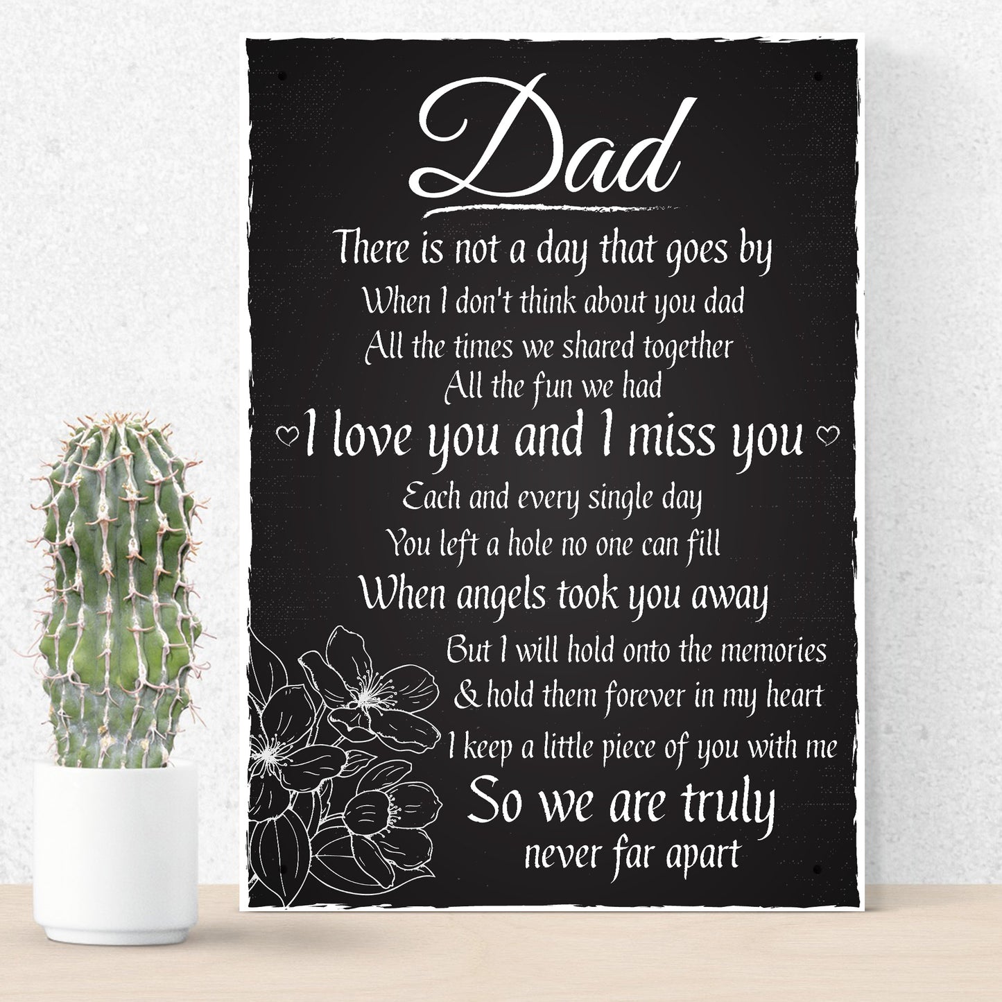 Love Miss You Dad Memorial Grave Plaque Father's Day Daddy Gift