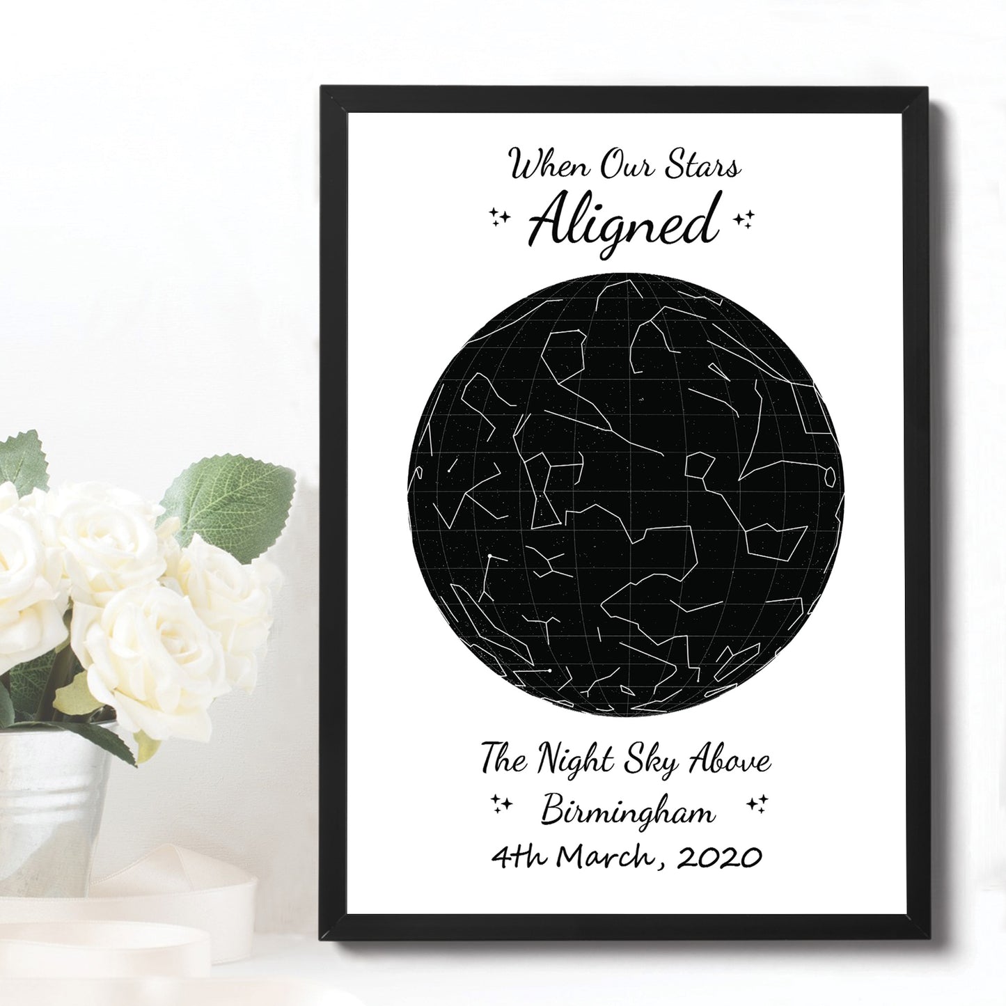 Anniversary Wedding Gift For Husband Wife Framed Star Print Gift