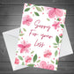 Sorry For Your Loss Sympathy Pink Floral Condolences Card