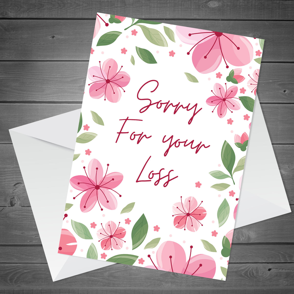 Sorry For Your Loss Sympathy Pink Floral Condolences Card