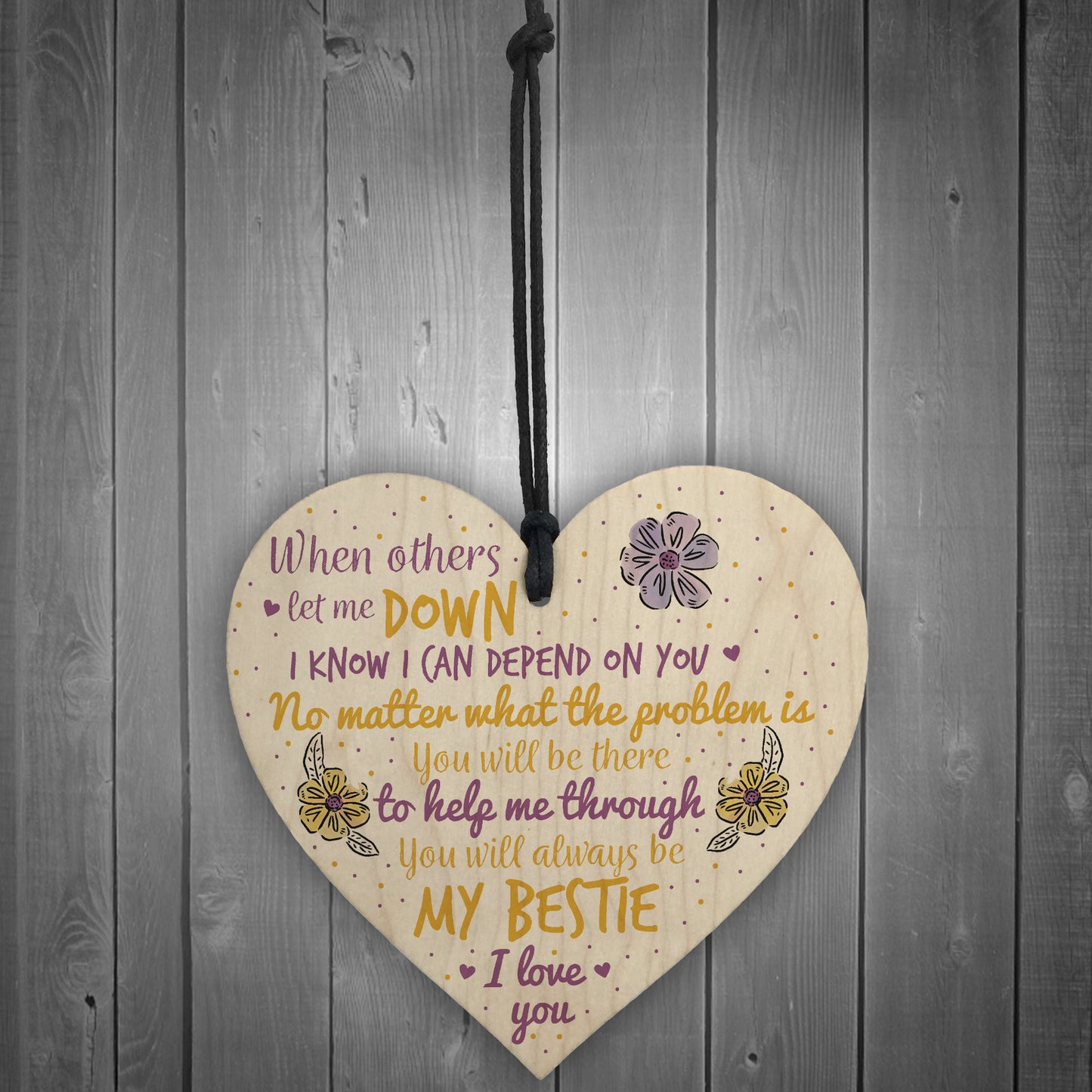 BESTIE Best Friend Friends Plaque Heart Birthday Thank You Gifts