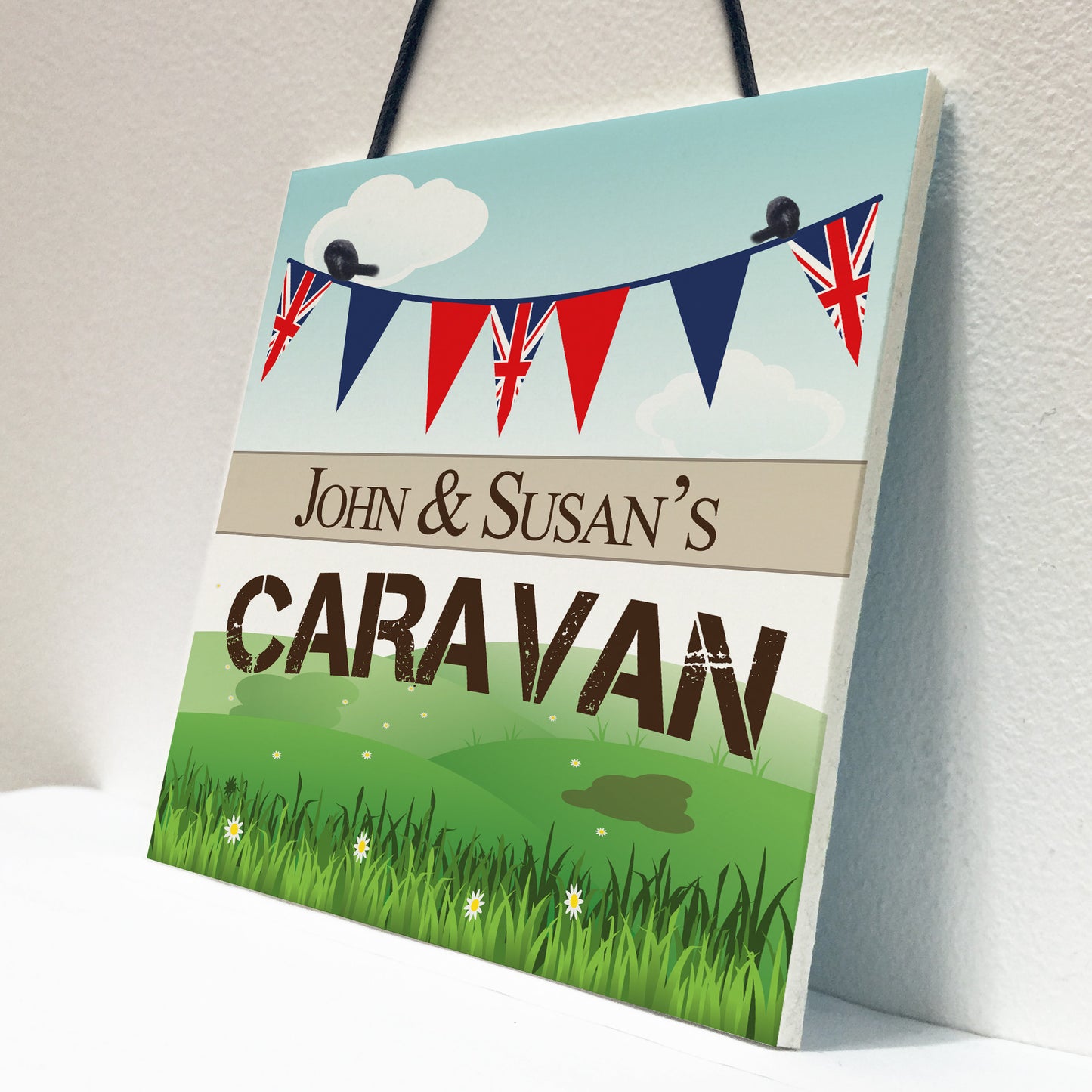 Personalised Caravan Campervan Friendship Gift Hanging Plaque