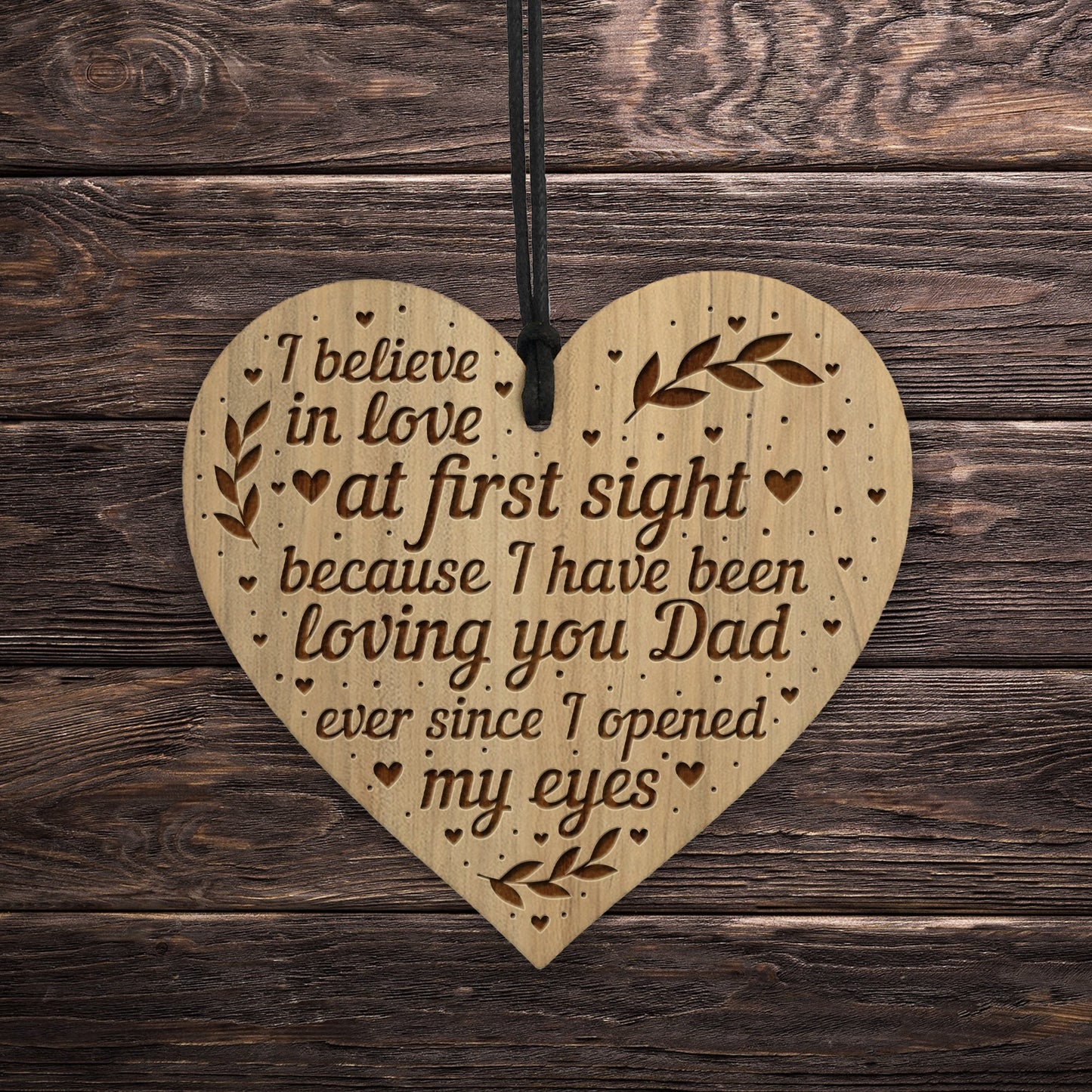 Cute New Dad Gift Engraved Heart Dad Birthday Christmas Gift