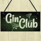 Gin Club Gin Tonic Sign Garden Shed Home Bar Pub Kitchen Plaque