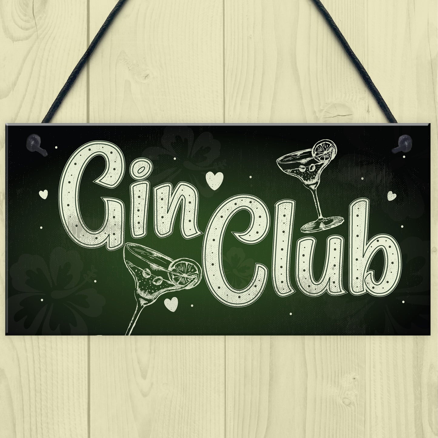 Gin Club Gin Tonic Sign Garden Shed Home Bar Pub Kitchen Plaque