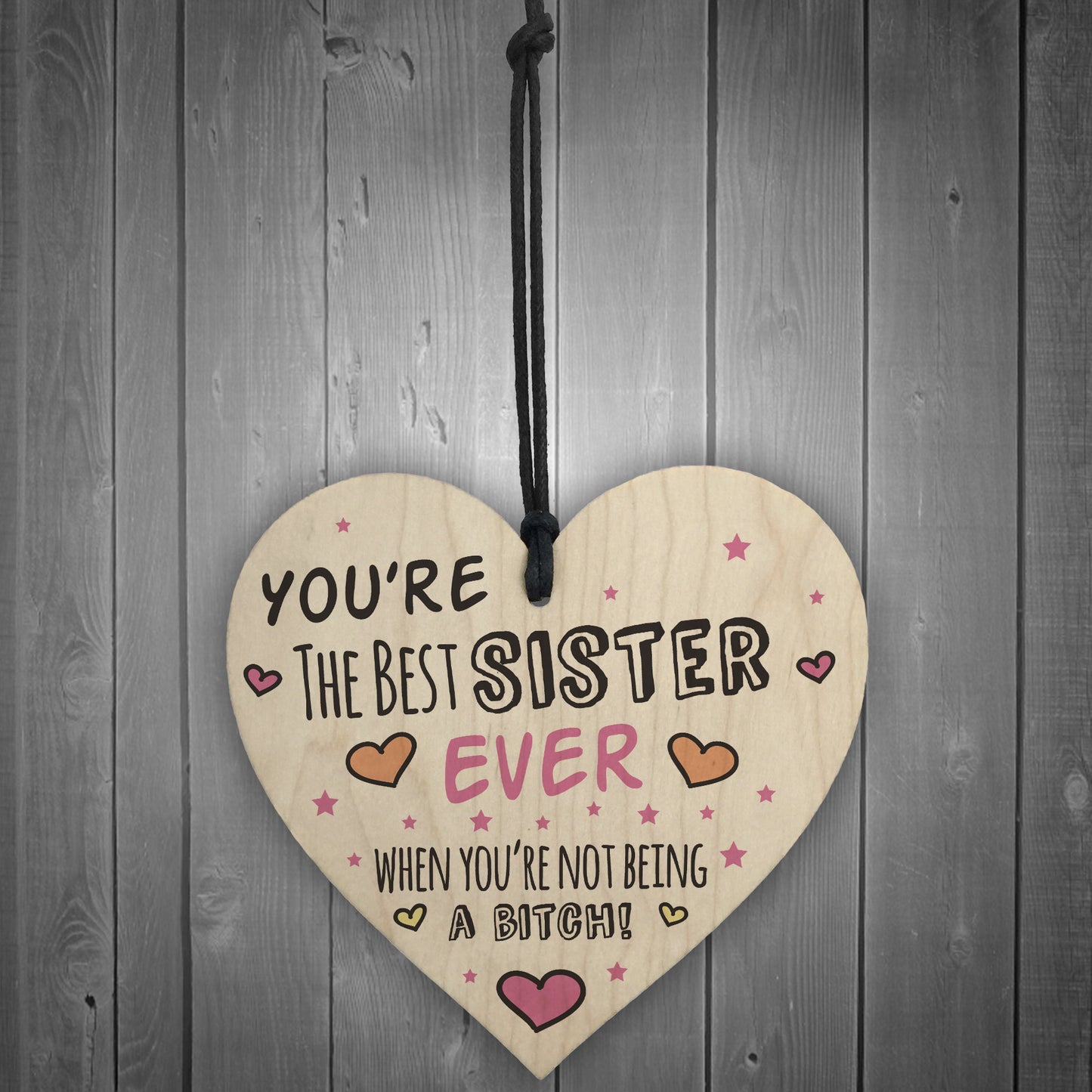 Best Sister Wooden Heart Friendship Plaques Funny Birthday Gifts