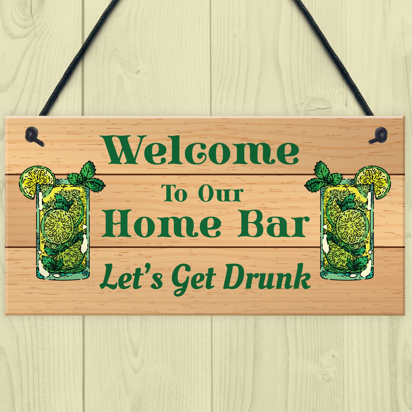Shabby Home Bar Sign For Garden Summerhouse Shed Hanging Sign