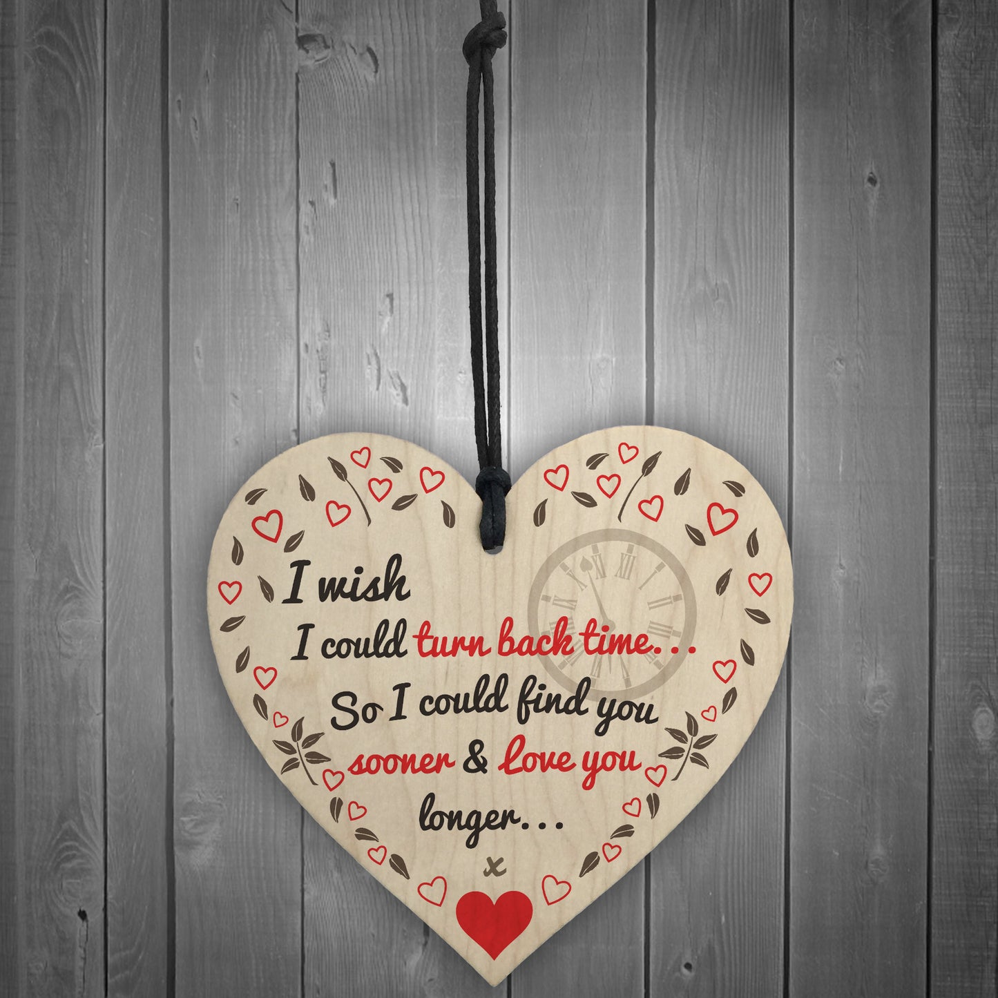 Find You Sooner Love You Longer Wooden Heart Valentines Day Gift