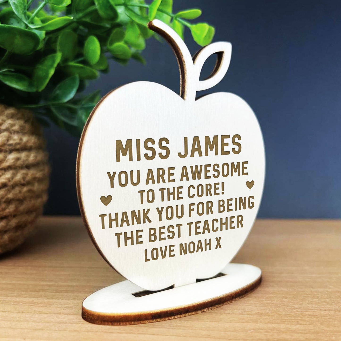 Thank You Gift For Teacher Engraved Apple Personalised