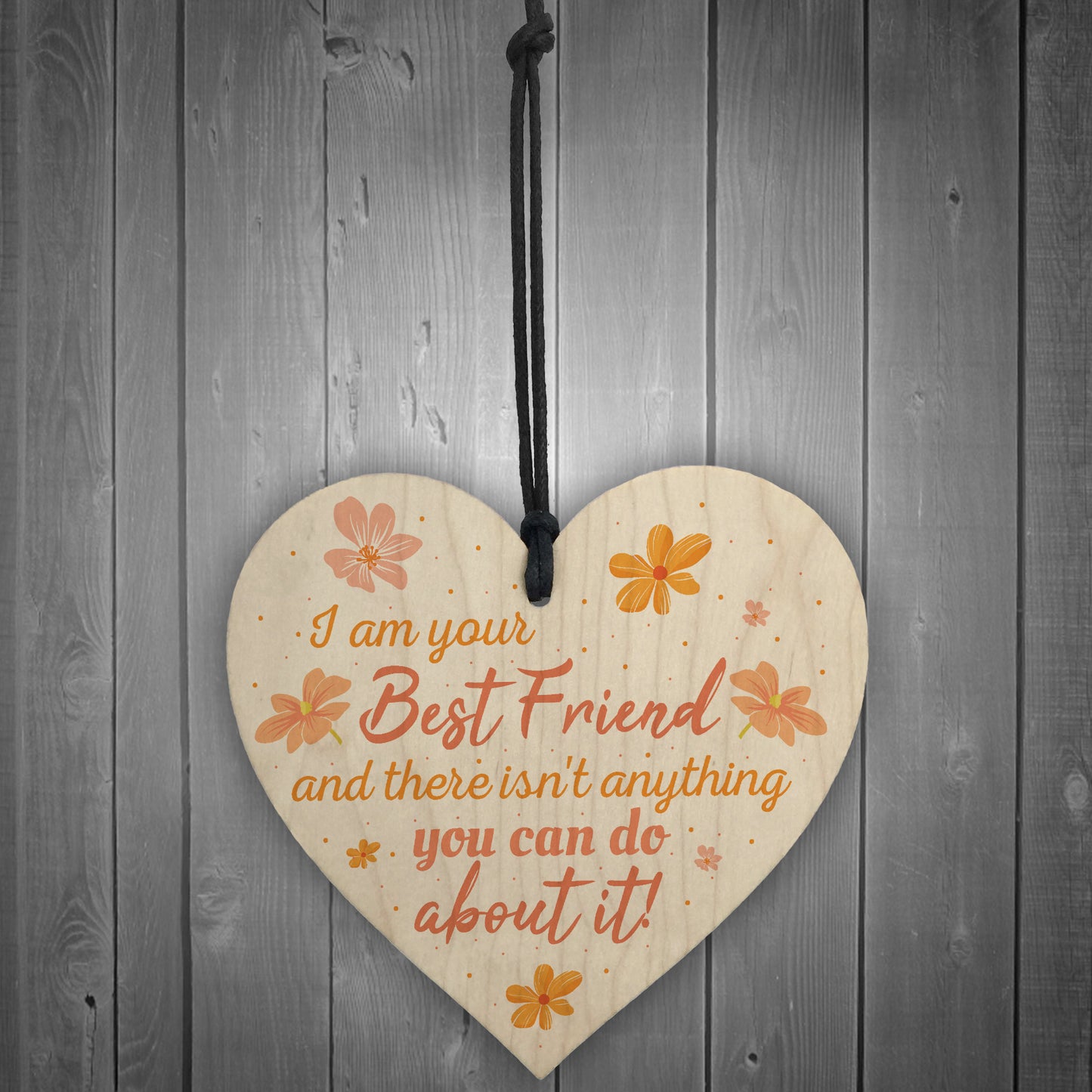 Best Friend Friendship Plaque Thank You Wood Heart Gift Keepsake